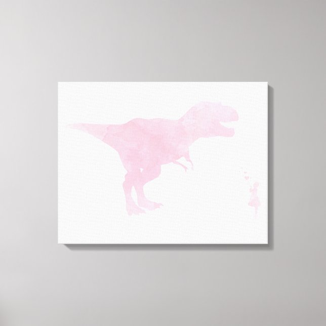Lienzo Canvas de Niña y Dinosaurios - Chicas TRex Art (Anverso)