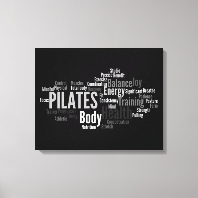 Lienzo Canvas de palabras PILATES (Anverso)
