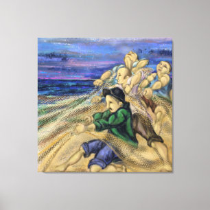 Lienzo Canvas de pescadores Imprimir pintura moderna