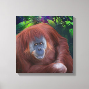 Lienzo Canvas de rayas Orangutan 14x14
