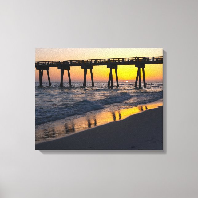 Lienzo Canvas de reflexión sobre la puesta de sol en la p (Anverso)