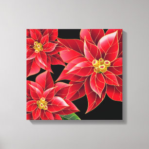 Lienzo Canvas de vacaciones de poinsettias Art-Red