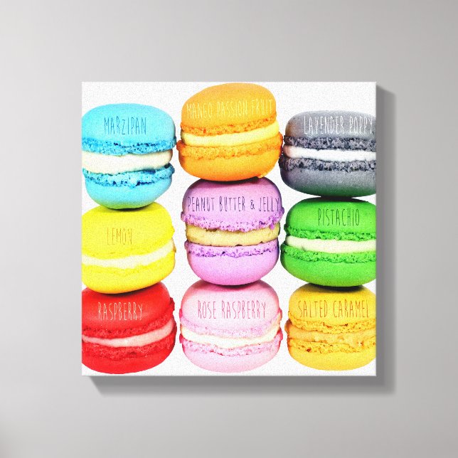 Lienzo Canvas envueltas de macarons (Anverso)