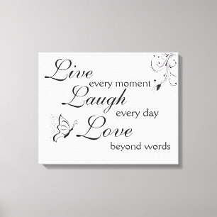 Lienzo Canvas envueltas (Gloss) Premium Live Laugh Love