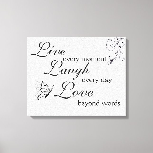Lienzo Canvas envueltas (Gloss) Premium Live Laugh Love (Anverso)