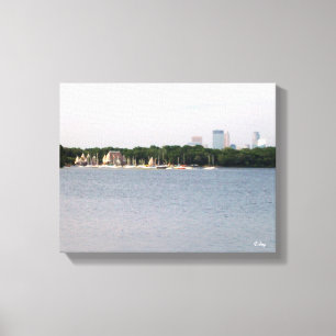 Lienzo CANVAS: Lake Harriet Parkway & Mpls, Skyline, MN_