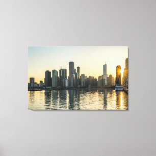 Lienzo Canvas - Línea aérea de Chicago en Illinois al ata