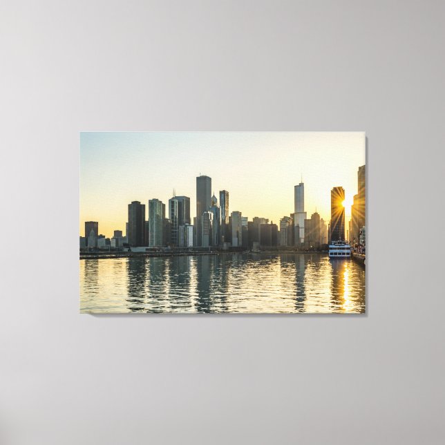 Lienzo Canvas - Línea aérea de Chicago en Illinois al ata (Anverso)