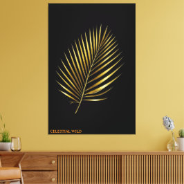Lienzo Canvas Majestic Golden Palm Frond Tropical Art