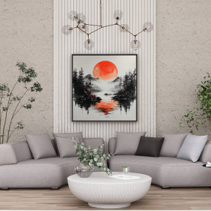Lienzo Canvas reflectantes de Zen Lake Sun