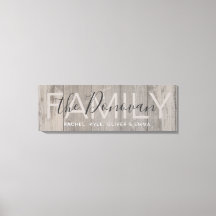 Canvas Rustic Wood Family