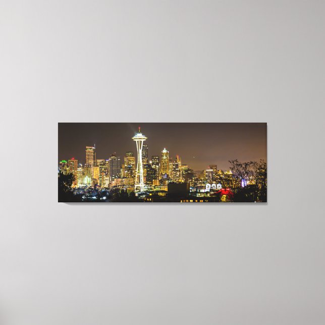 Lienzo Canvas - Seattle por la noche (Anverso)