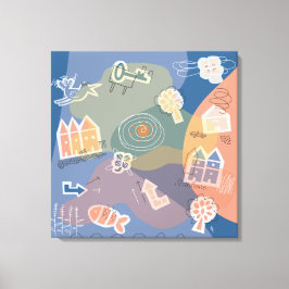 Lienzo canvas stad blauw