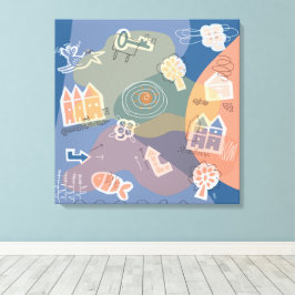 Lienzo canvas stad blauw