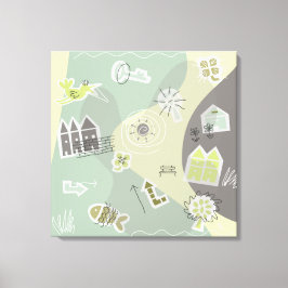 Lienzo canvas stad grijstinten