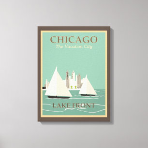 Lienzo Canvas Stretch de Chicago Vintage Travel