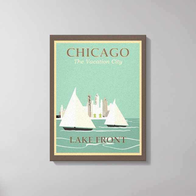 Lienzo Canvas Stretch de Chicago Vintage Travel (Anverso)