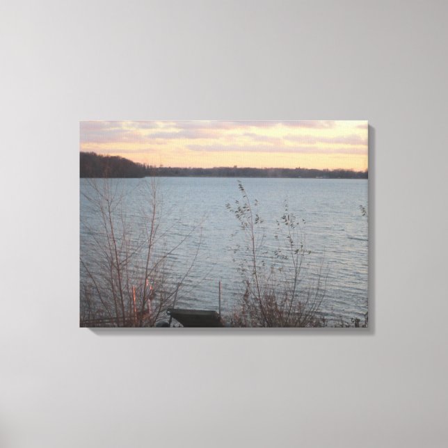 Lienzo Canvas Sunset de Lake Shore - 2 paneles (Anverso)