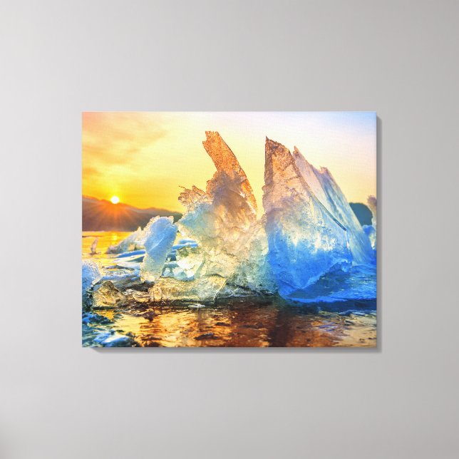 Lienzo Canvas Wall Art-Sunrise Ice Chunks (Anverso)