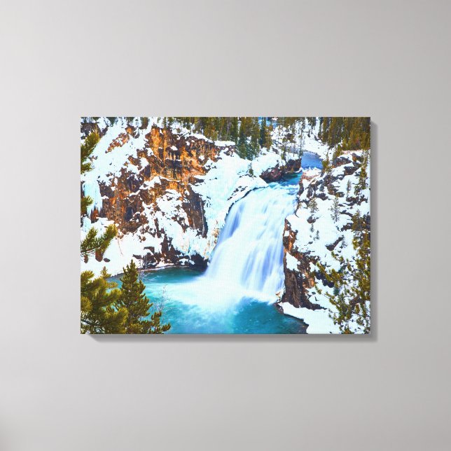 Lienzo Canvas Wall Art-Yellowstone Waterfall (Anverso)