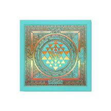 canvas yoga manala chakra símbolo de oro turquesa