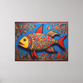 Lienzo CanvasFish: Obstáculos artísticos de Madhubani