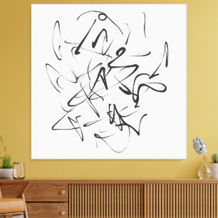 Lienzo Caos en la tinta - Abstracción de línea expresiva