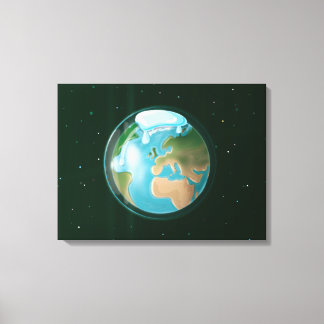 Lienzo Capa de Hielo Derretida del Planeta Tierra.