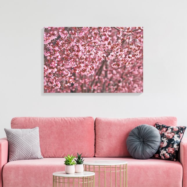 Lienzo Capas de flores de cerezo japonés rosado (Insitu (Sala de estar))