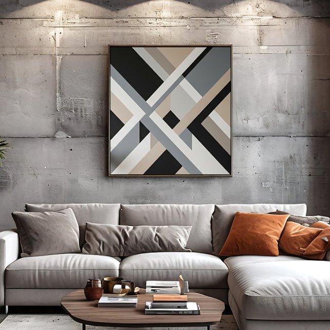 Lienzo Capas Neutras Abstractas Modernas 3D (Subido por el creador)