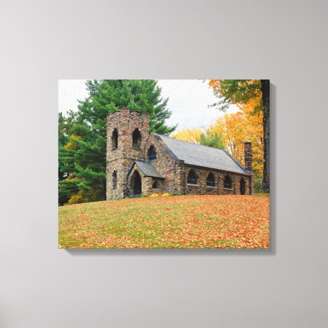Lienzo Capilla en otoño (Anverso)