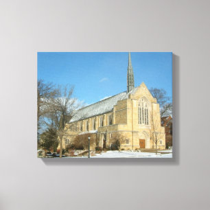 Lienzo Capilla Harbison en invierno en el Grove City Coll