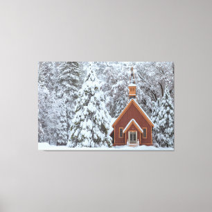 Lienzo Capilla yosemita en la nieve