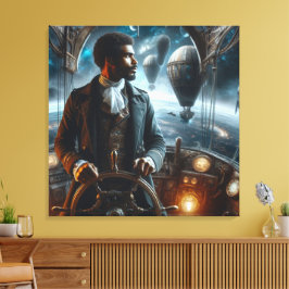 Lienzo Capitán espacial steampunk victoriano del aire