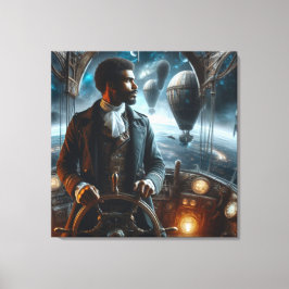 Lienzo Capitán espacial steampunk victoriano del aire
