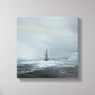 Lienzo Capitán Scott y equipo del descubrimiento