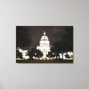 Lienzo Capitolio de Austin, Tejas del estado en la noche