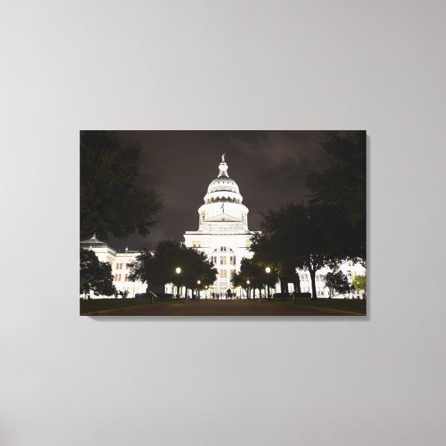 Lienzo Capitolio Estatal de Austin, Texas de noche (Anverso)