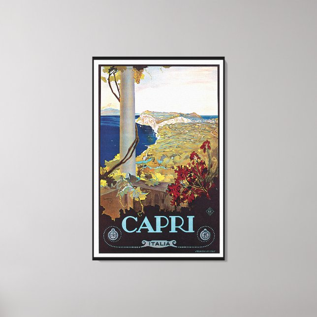Lienzo Capri, Poster de Viajes por Viaje de Italia (Anverso)