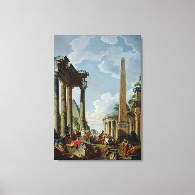 Lienzo Capriccio arquitectónico con predicador (Anverso)
