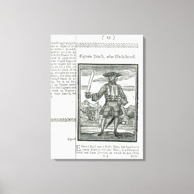 Lienzo Captain Teach, Alias Black Beard (Anverso)