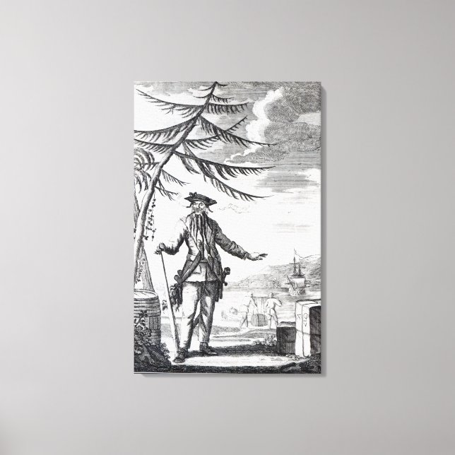 Lienzo Captain Teach, comúnmente llamado Blackbeard (Anverso)