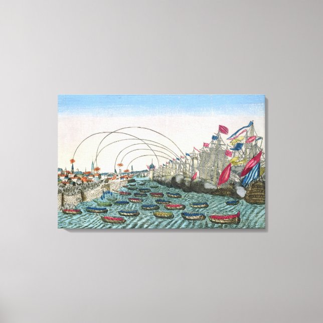 Lienzo Captura de La Habana por los ingleses en 1762 (Anverso)