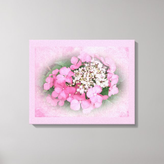 Lienzo Capuchón de encaje rosa Hydrangea Flores (Anverso)