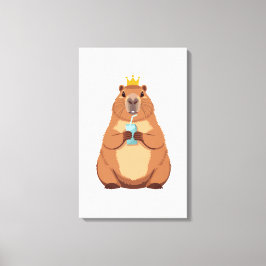 Lienzo Capybara King Canvas, Cute Animal Wall Art for Kid