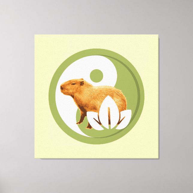 Lienzo Capybara Zen Yin Yang Naturaleza Pacífica (Anverso)