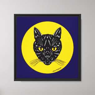 Lienzo Cara de Gato Negro