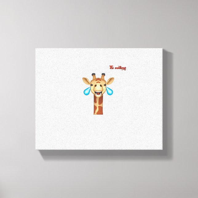 Lienzo cara de jirafa llorando feliz emoji   (Anverso)