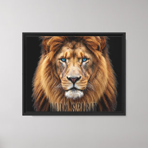 Lienzo Cara de León Majestuoso con Ojos Azules Anima Fa