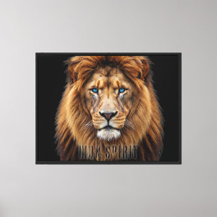 Lienzo Cara de León Majestuoso con Ojos Azules Anima Fa
